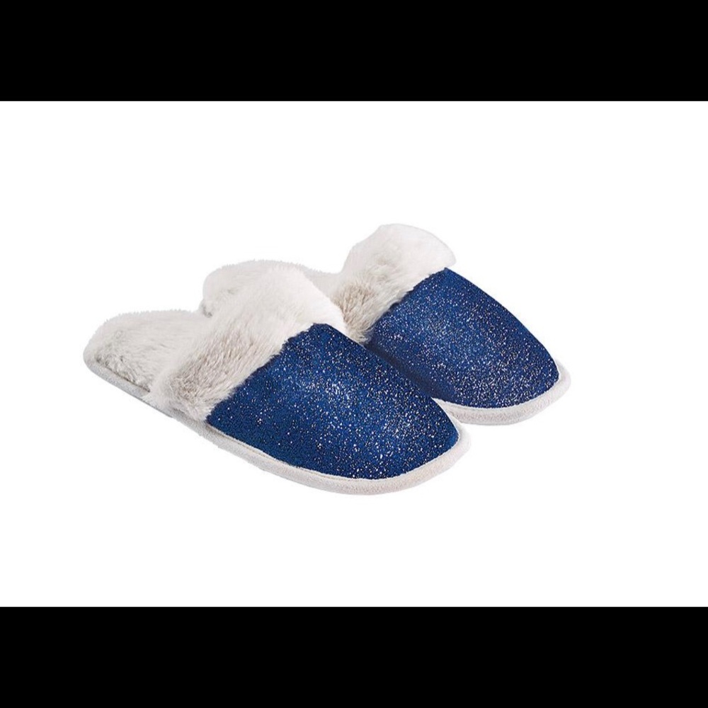 Avon Women’s Blue Glitter Slippers Size L